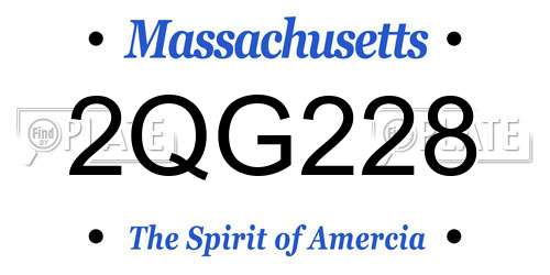 2QG228 Massachusetts License Plate