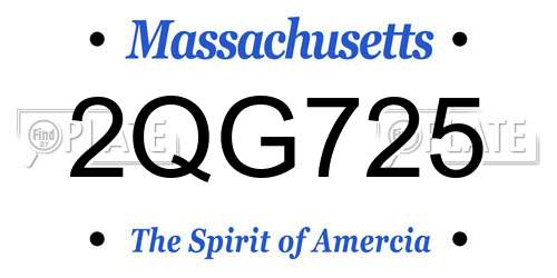 2QG725 Massachusetts License Plate
