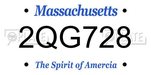 2QG728 Massachusetts License Plate