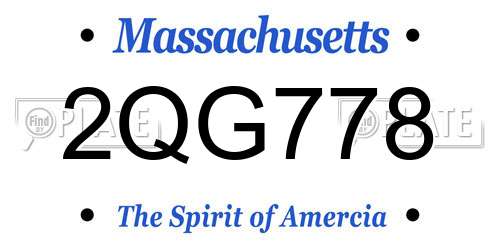 2QG778 Massachusetts License Plate