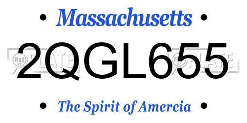 2QGL655 Massachusetts License Plate