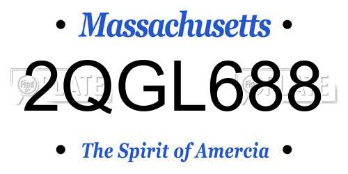 2QGL688 Massachusetts License Plate