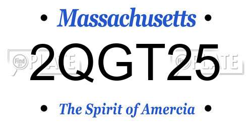 2QGT25 Massachusetts License Plate
