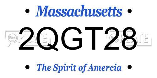 2QGT28 Massachusetts License Plate