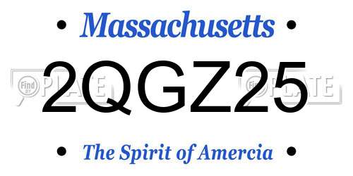 2QGZ25 Massachusetts License Plate
