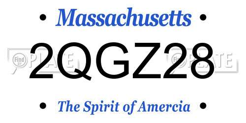 2QGZ28 Massachusetts License Plate