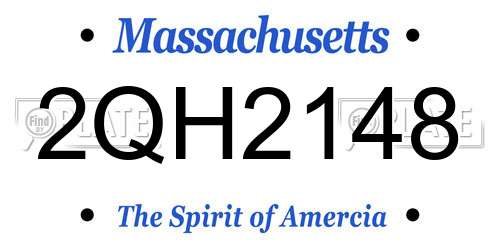 2QH2148 Massachusetts License Plate