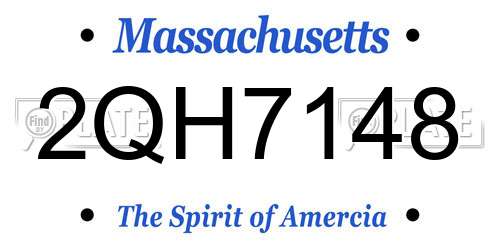 2QH7148 Massachusetts License Plate