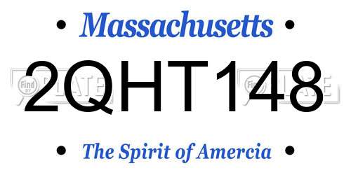 2QHT148 Massachusetts License Plate