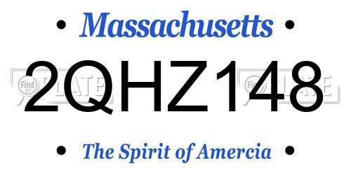 2QHZ148 Massachusetts License Plate