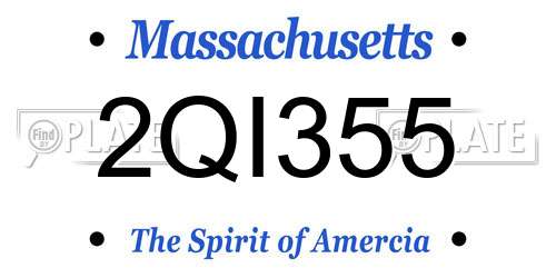 2QI355 Massachusetts License Plate
