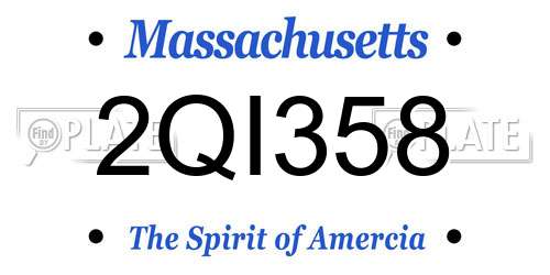 2QI358 Massachusetts License Plate