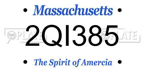 2QI385 Massachusetts License Plate