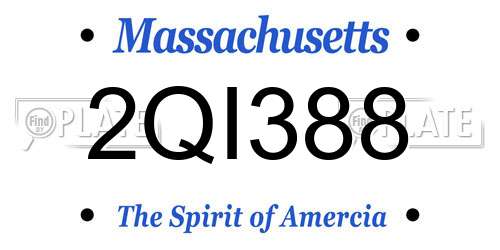 2QI388 Massachusetts License Plate