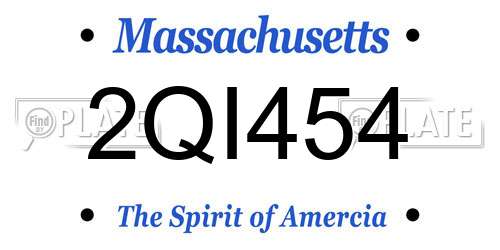 2QI454 Massachusetts License Plate