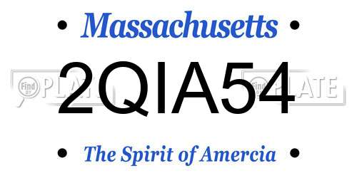 2QIA54 Massachusetts License Plate
