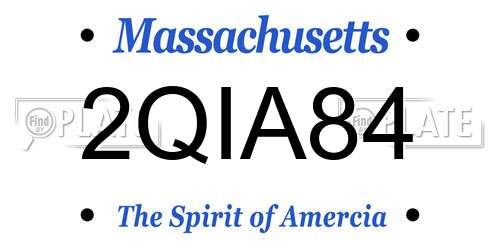 2QIA84 Massachusetts License Plate