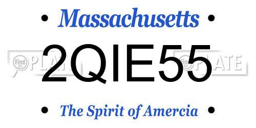 2QIE55 Massachusetts License Plate