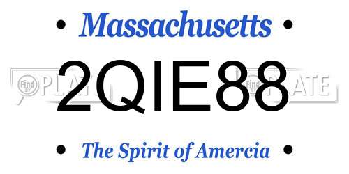 2QIE88 Massachusetts License Plate