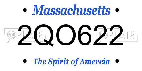 2QO622 Massachusetts License Plate