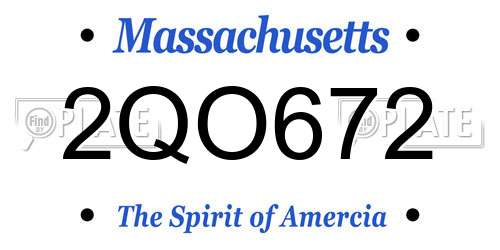 2QO672 Massachusetts License Plate