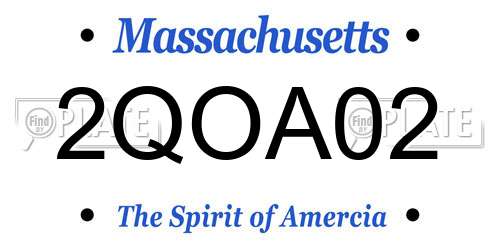 2QOA02 Massachusetts License Plate