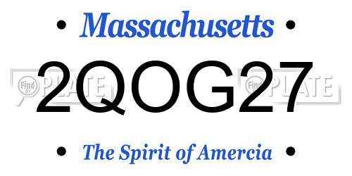 2QOG27 Massachusetts License Plate