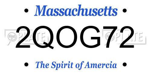 2QOG72 Massachusetts License Plate