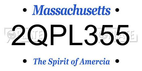 2QPL355 Massachusetts License Plate