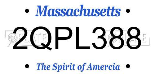 2QPL388 Massachusetts License Plate