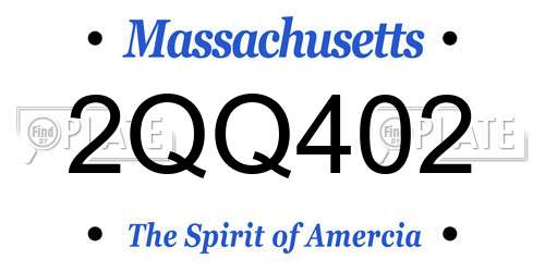 2QQ402 Massachusetts License Plate