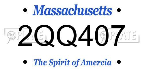 2QQ407 Massachusetts License Plate
