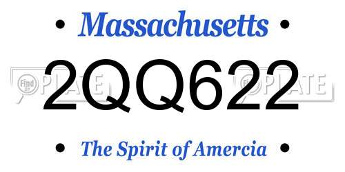 2QQ622 Massachusetts License Plate
