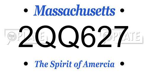 2QQ627 Massachusetts License Plate