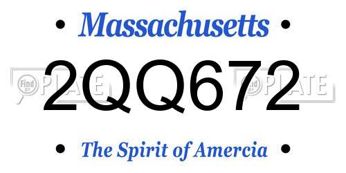 2QQ672 Massachusetts License Plate