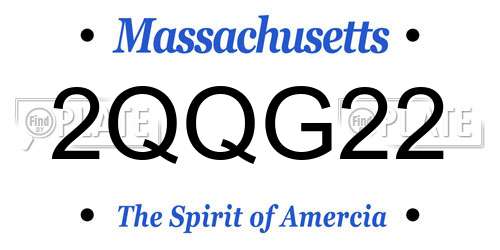 2QQG22 Massachusetts License Plate