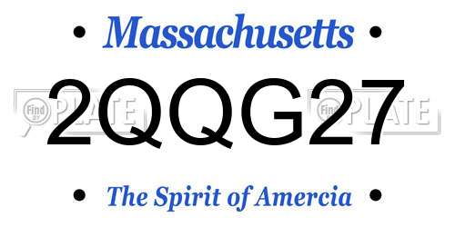 2QQG27 Massachusetts License Plate