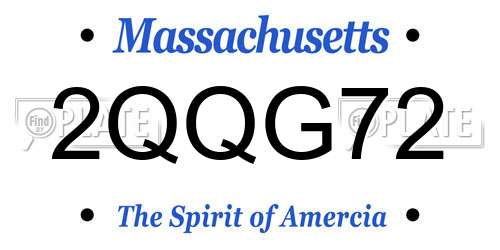2QQG72 Massachusetts License Plate
