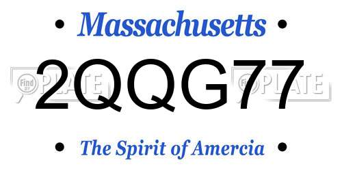 2QQG77 Massachusetts License Plate