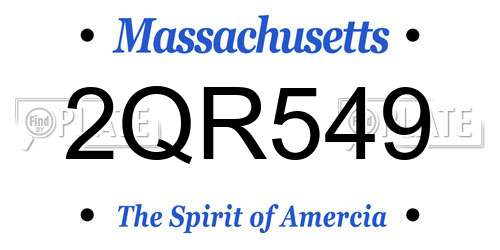 2QR549 Massachusetts License Plate
