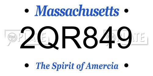 2QR849 Massachusetts License Plate