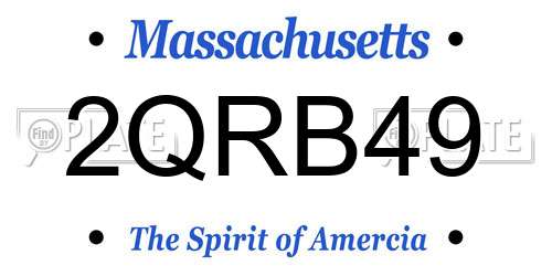 2QRB49 Massachusetts License Plate