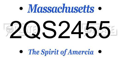 2QS2455 Massachusetts License Plate