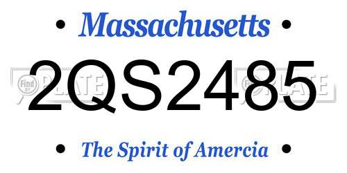 2QS2485 Massachusetts License Plate