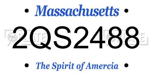 2QS2488 Massachusetts License Plate