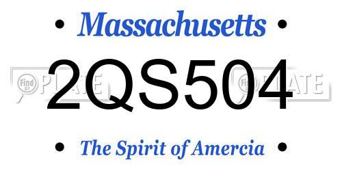 2QS504 Massachusetts License Plate
