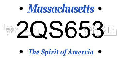 2QS653 Massachusetts License Plate