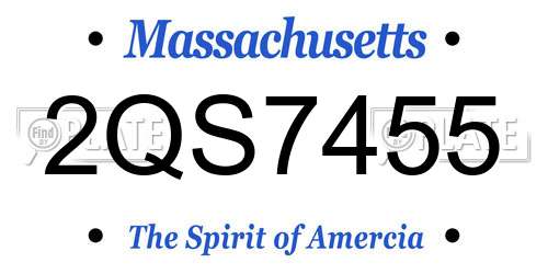 2QS7455 Massachusetts License Plate