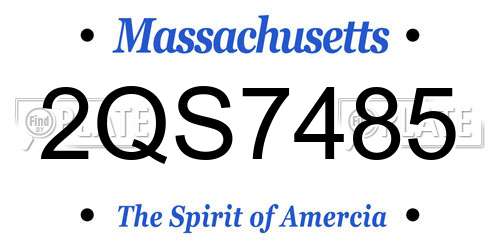 2QS7485 Massachusetts License Plate