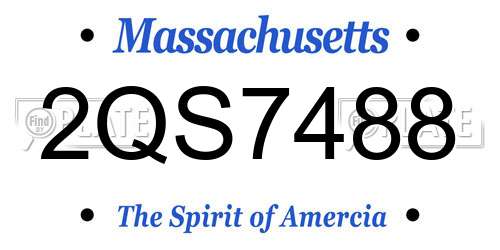 2QS7488 Massachusetts License Plate